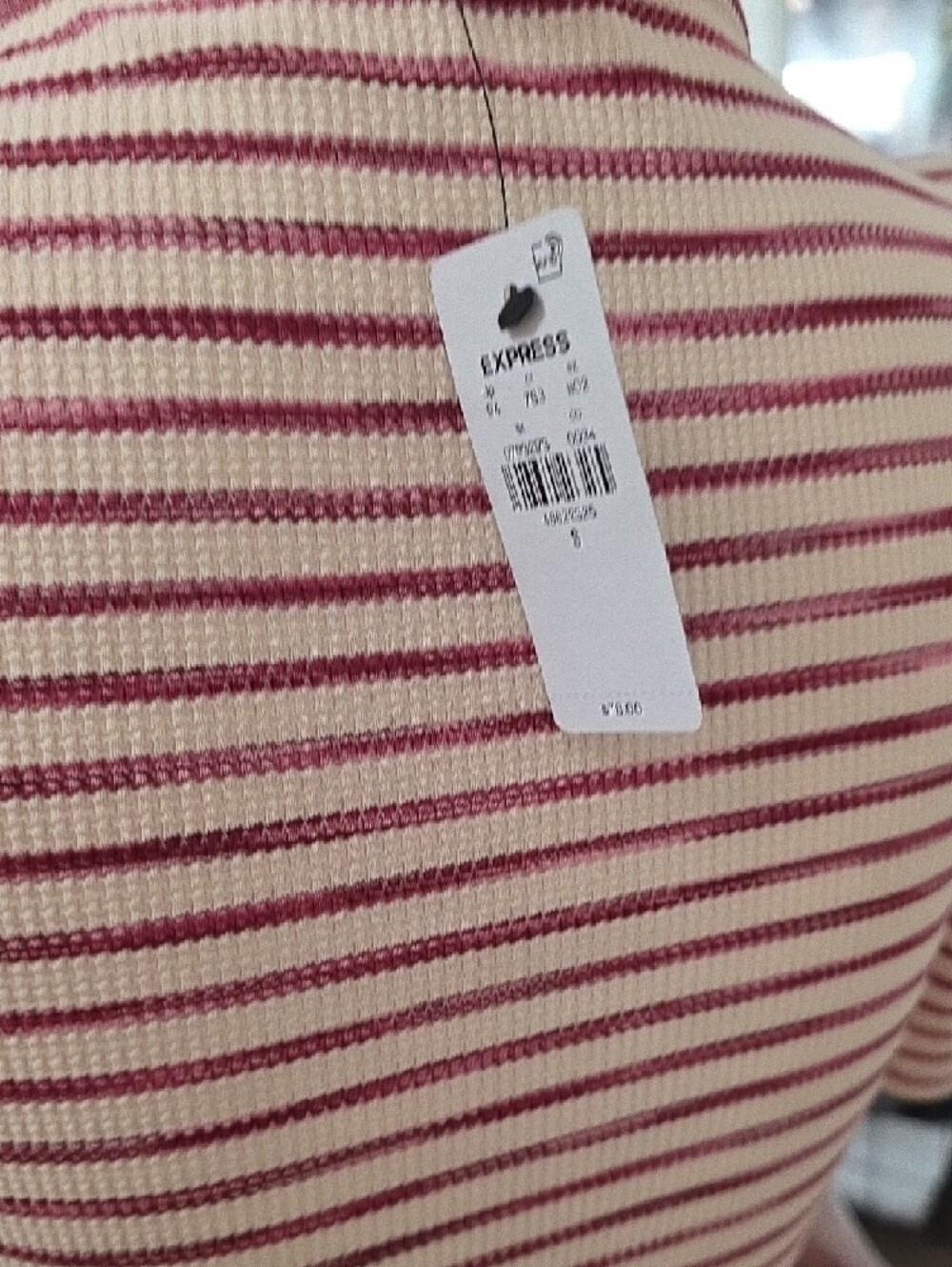 Express Pink Striped Tie-Waist Midi Dress - Picture 7 of 7